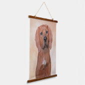Redbone Coonhound-schildering - Kute Original Dog Hangend Wandkleed (Gebogen)