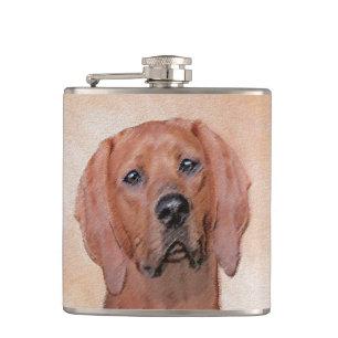 Redbone Coonhound-schildering - Kute Original Dog  Heupfles