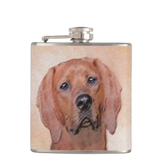 Redbone Coonhound-schildering - Kute Original Dog  Heupfles (Voorkant)