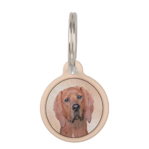 Redbone Coonhound-schildering - Kute Original Dog  Huisdierpenning
