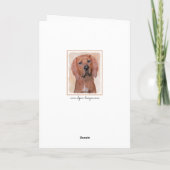 Redbone Coonhound-schildering - Kute Original Dog  Kaart (Achterkant)