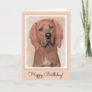 Redbone Coonhound-schildering - Kute Original Dog  Kaart