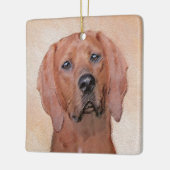 Redbone Coonhound-schildering - Kute Original Dog Keramisch Ornament (Links)