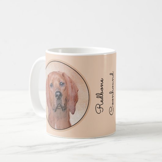 Redbone Coonhound-schildering - Kute Original Dog  Koffiemok (Voorkant links)