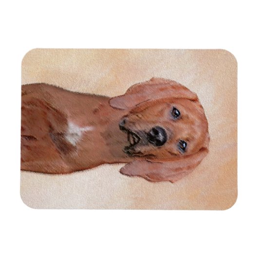 Redbone Coonhound-schildering - Kute Original Dog  Magneet (Horizontaal)