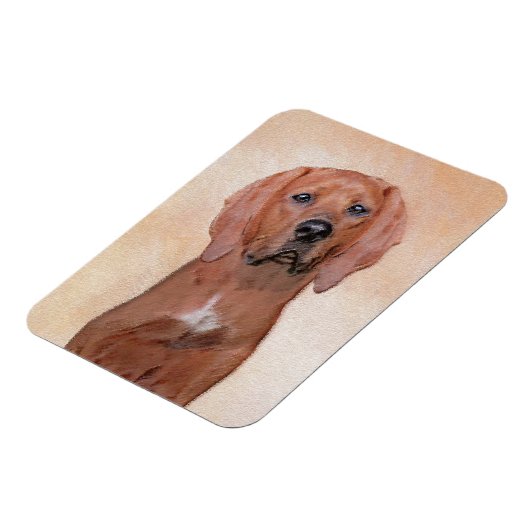 Redbone Coonhound-schildering - Kute Original Dog  Magneet (Linkerzijde)