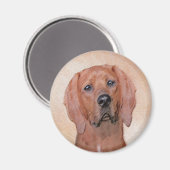 Redbone Coonhound-schildering - Kute Original Dog  Magneet (Voorkant / Achterkant)