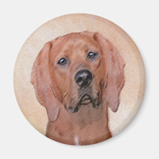 Redbone Coonhound-schildering - Kute Original Dog  Magneet (Voorkant)