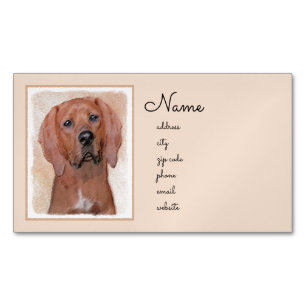 Redbone Coonhound-schildering - Kute Original Dog  Magnetisch Visitekaartje