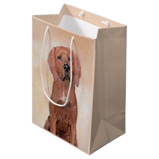 Redbone Coonhound-schildering - Kute Original Dog  Medium Cadeauzakje (Voorkant Gekanteld)