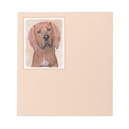 Redbone Coonhound-schildering - Kute Original Dog Notitieblok (Voorkant)