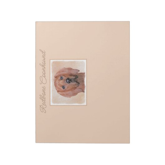 Redbone Coonhound-schildering - Kute Original Dog  Notitieblok (Linkerzijde)