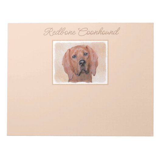 Redbone Coonhound-schildering - Kute Original Dog Notitieblok (Voorkant)