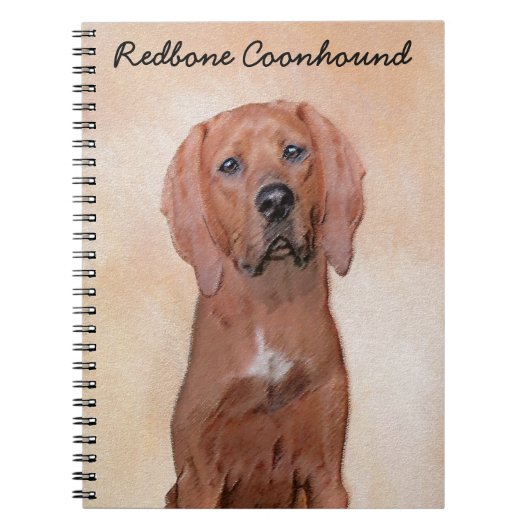 Redbone Coonhound-schildering - Kute Original Dog Notitieboek (Voorkant)