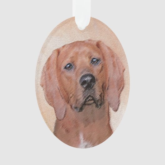 Redbone Coonhound-schildering - Kute Original Dog Ornament (voorkant)