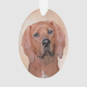 Redbone Coonhound-schildering - Kute Original Dog Ornament (achterkant)