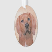 Redbone Coonhound-schildering - Kute Original Dog Ornament (voorkant)