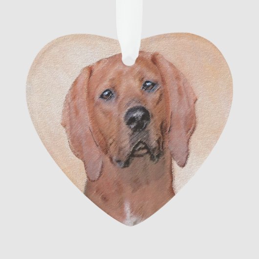 Redbone Coonhound-schildering - Kute Original Dog Ornament (voorkant)
