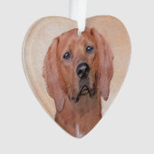 Redbone Coonhound-schildering - Kute Original Dog Ornament (voorkant)