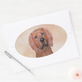 Redbone Coonhound-schildering - Kute Original Dog  Ovale Sticker (Envelop)