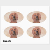 Redbone Coonhound-schildering - Kute Original Dog  Ovale Sticker (Vel)