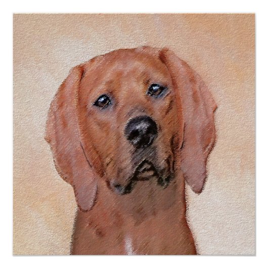 Redbone Coonhound-schildering - Kute Original Dog Perfect Poster (Voorkant)