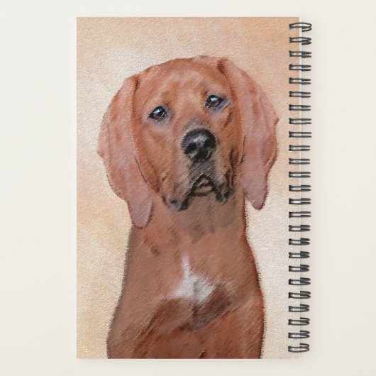 Redbone Coonhound-schildering - Kute Original Dog Planner (Achterkant)