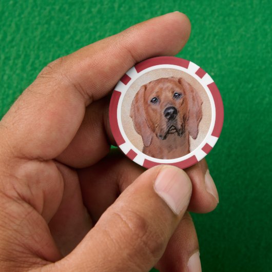 Redbone Coonhound-schildering - Kute Original Dog Poker Chips (Hand)