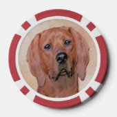 Redbone Coonhound-schildering - Kute Original Dog Poker Chips (Achterkant)