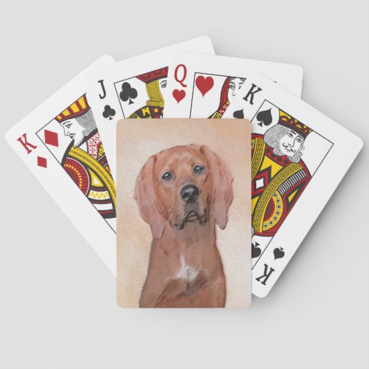 Redbone Coonhound-schildering - Kute Original Dog Pokerkaarten (Achterkant)