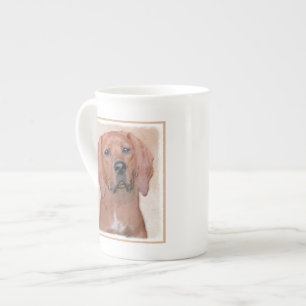 Redbone Coonhound-schildering - Kute Original Dog Porselein Kop