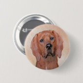 Redbone Coonhound-schildering - Kute Original Dog Ronde Button 5,7 Cm (Voorkant /achterkant)
