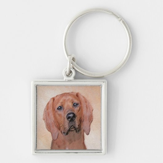 Redbone Coonhound-schildering - Kute Original Dog  Sleutelhanger (Voorkant)