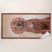 Redbone Coonhound-schildering - Kute Original Dog Strandlaken (Voorkant)