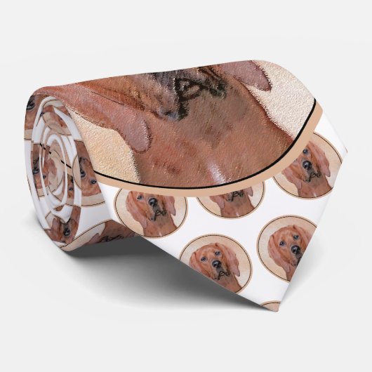 Redbone Coonhound-schildering - Kute Original Dog  Stropdas (Opgerold)