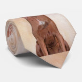 Redbone Coonhound-schildering - Kute Original Dog Stropdas (Opgerold)