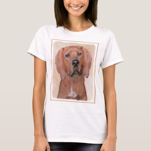 Redbone Coonhound-schildering - Kute Original Dog T-shirt (Voorkant)