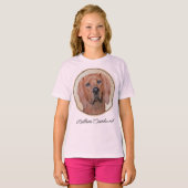 Redbone Coonhound-schildering - Kute Original Dog  T-shirt (Voorkant volledig)