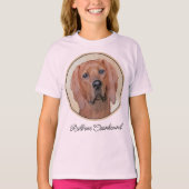 Redbone Coonhound-schildering - Kute Original Dog  T-shirt (Voorkant)