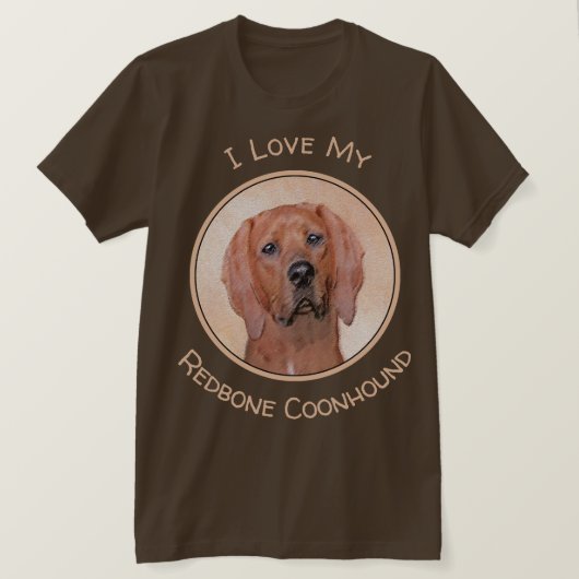 Redbone Coonhound-schildering - Kute Original Dog T-shirt (Design voorkant)