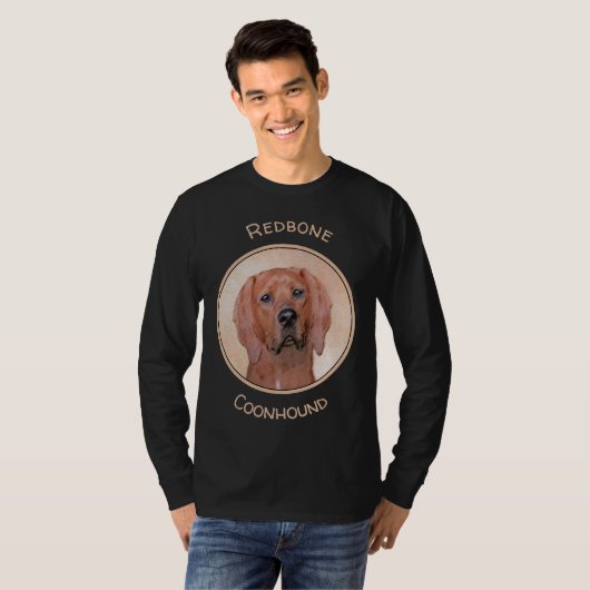 Redbone Coonhound-schildering - Kute Original Dog  T-shirt (Voorkant volledig)