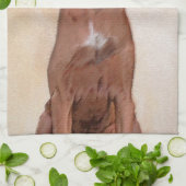 Redbone Coonhound-schildering - Kute Original Dog  Theedoek (Gevouwen)