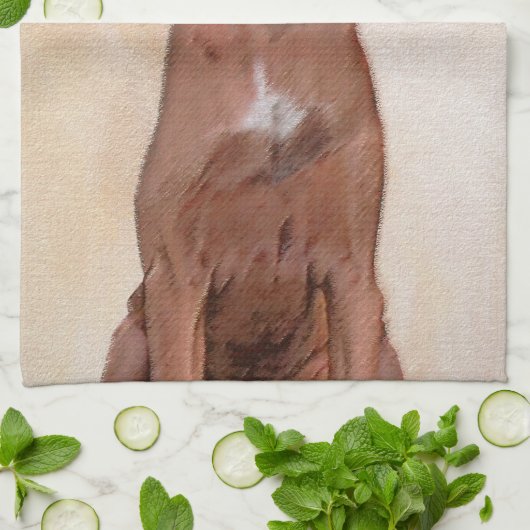 Redbone Coonhound-schildering - Kute Original Dog Theedoek (Gevouwen)