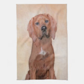 Redbone Coonhound-schildering - Kute Original Dog Theedoek (Verticaal)