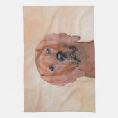 Redbone Coonhound-schildering - Kute Original Dog  Theedoek (Verticaal)