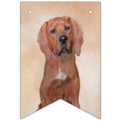 Redbone Coonhound-schildering - Kute Original Dog Vlaggetjes (Tweede vlag)