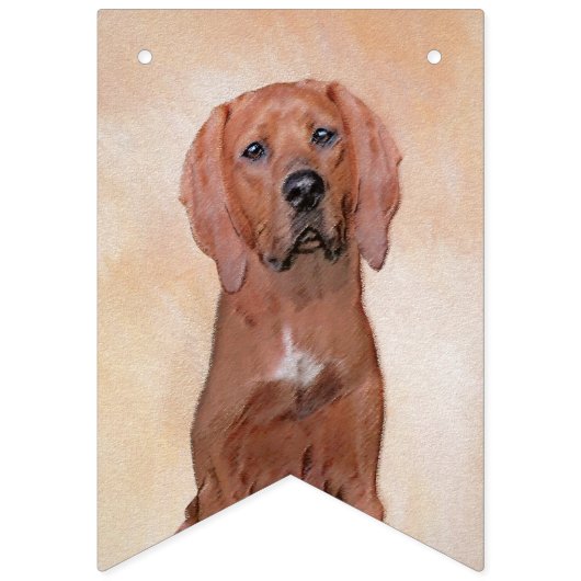 Redbone Coonhound-schildering - Kute Original Dog Vlaggetjes (Eerste vlag)