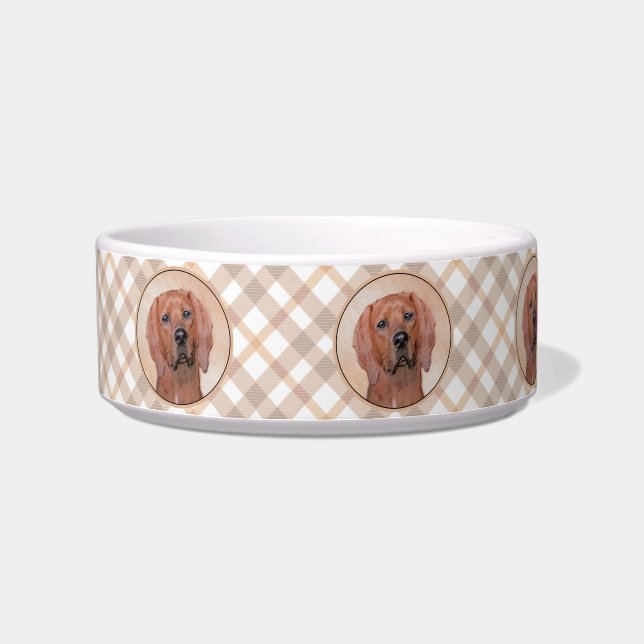 Redbone Coonhound-schildering - Kute Original Dog  Voerbakje (Links)