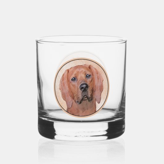 Redbone Coonhound-schildering - Kute Original Dog Whisky Glas (Voorkant)