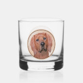Redbone Coonhound-schildering - Kute Original Dog Whisky Glas (Achterkant)